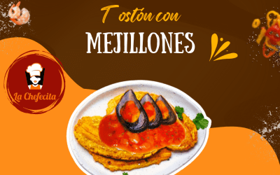 Tostón con mejillones